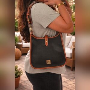 Dooney & Bourke Messanger Black and Brown Leather Shoulder Bag